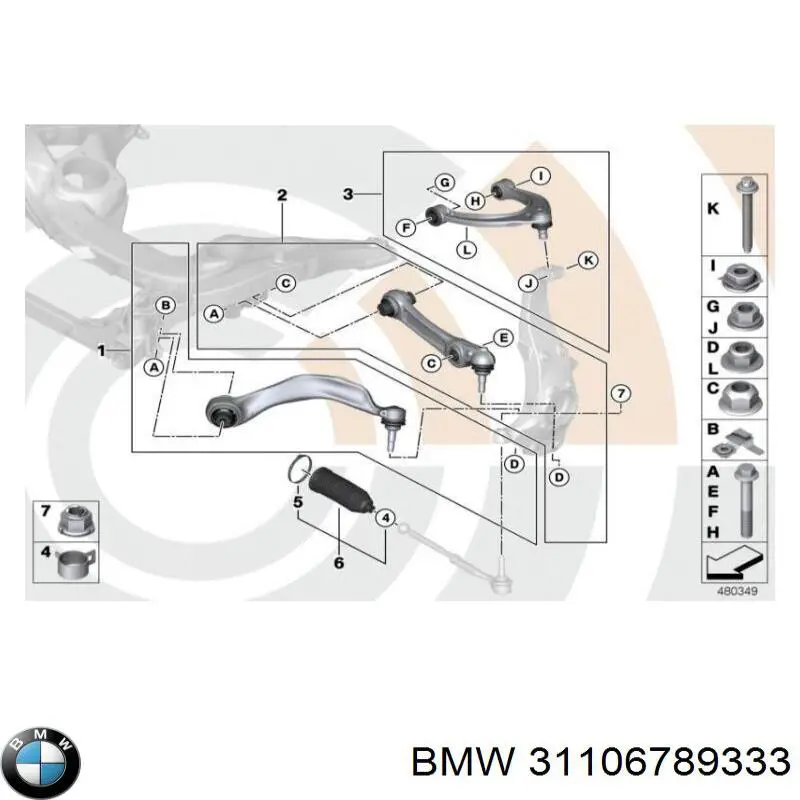 Compre 31106789333 BMW Braço oscilante superior esquerdo/direito de suspensão dianteira