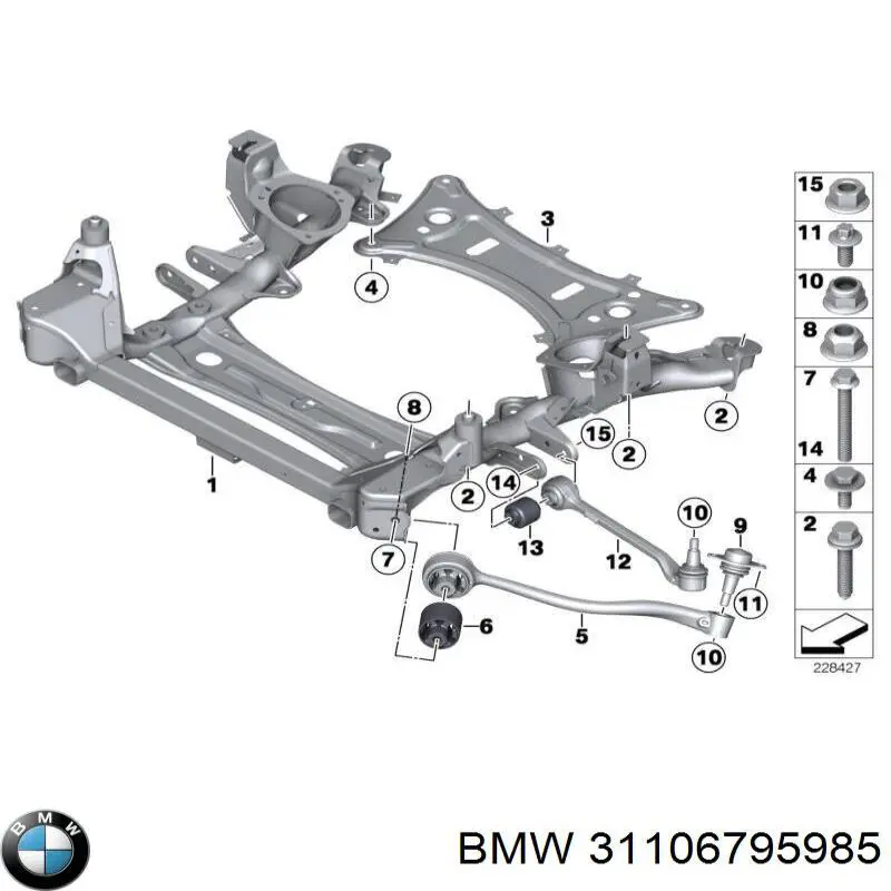 Parafuso de fixação de braço oscilante dianteiro, inferior BMW 31106795985 preço, a partir de 16,84 USD