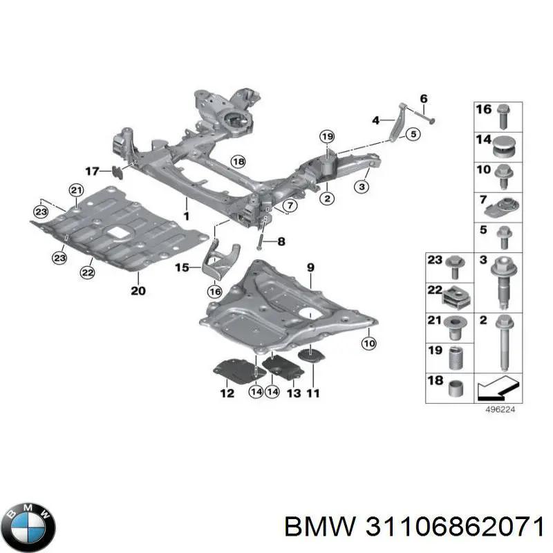 Proteção de motor, de panela (da seção de motor) BMW 31106862071 preço, a partir de 196,23 USD