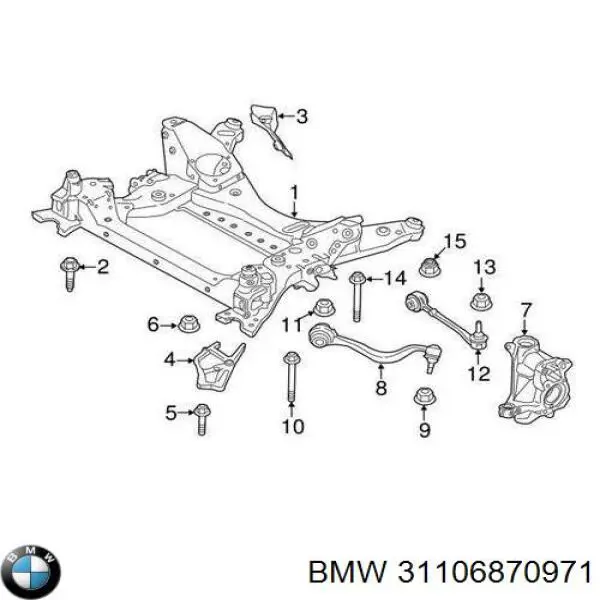 31106870971 BMW Braço oscilante inferior esquerdo de suspensão dianteira