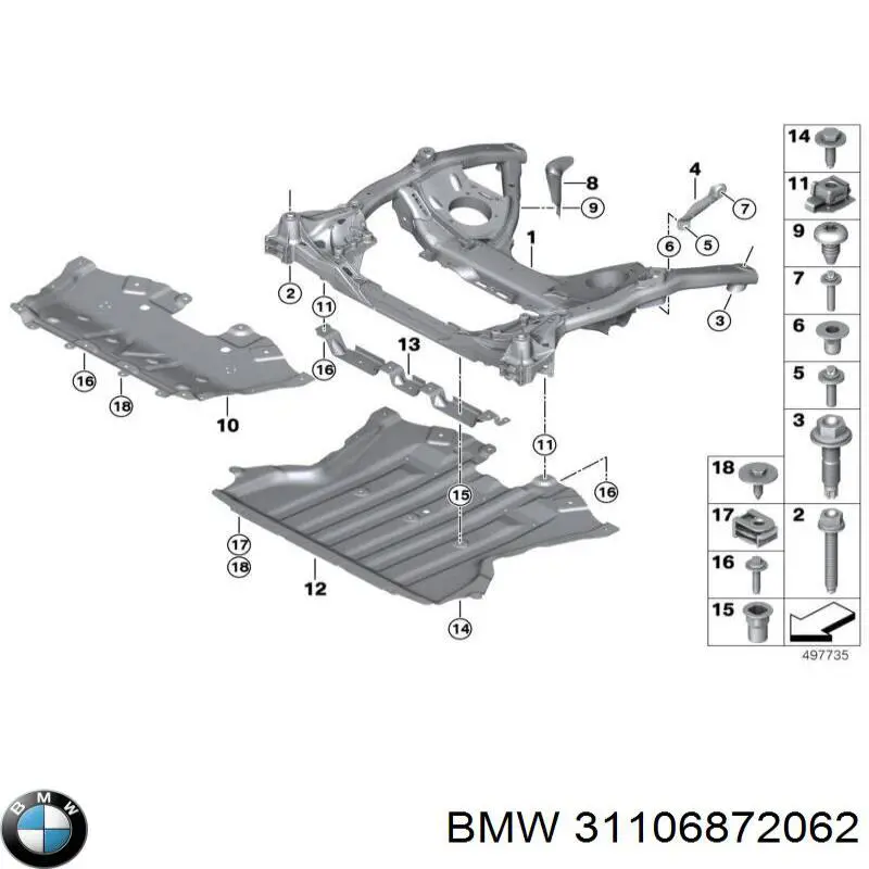 Parafuso de fixação de braço oscilante dianteiro, inferior BMW 31106872062 preço, a partir de 8,90 USD
