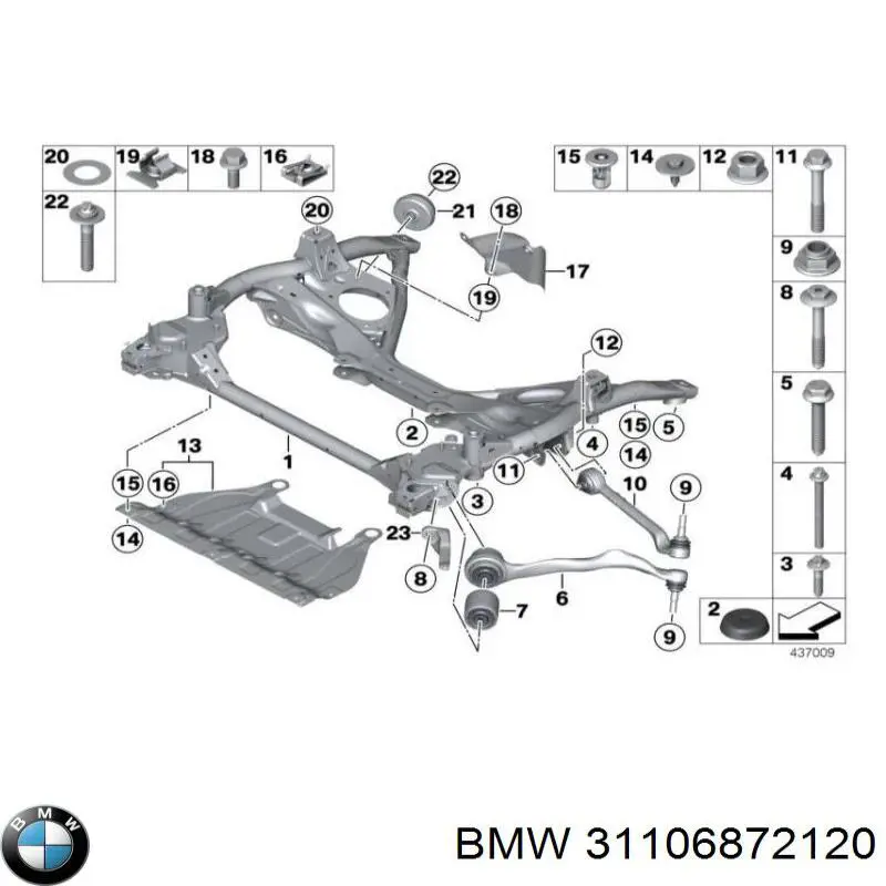 31106872120 BMW Viga de suspensão dianteira (plataforma veicular)