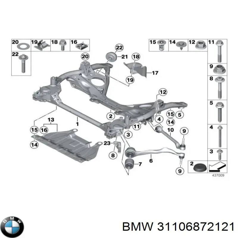 31106872121 BMW Viga de suspensão dianteira (plataforma veicular)