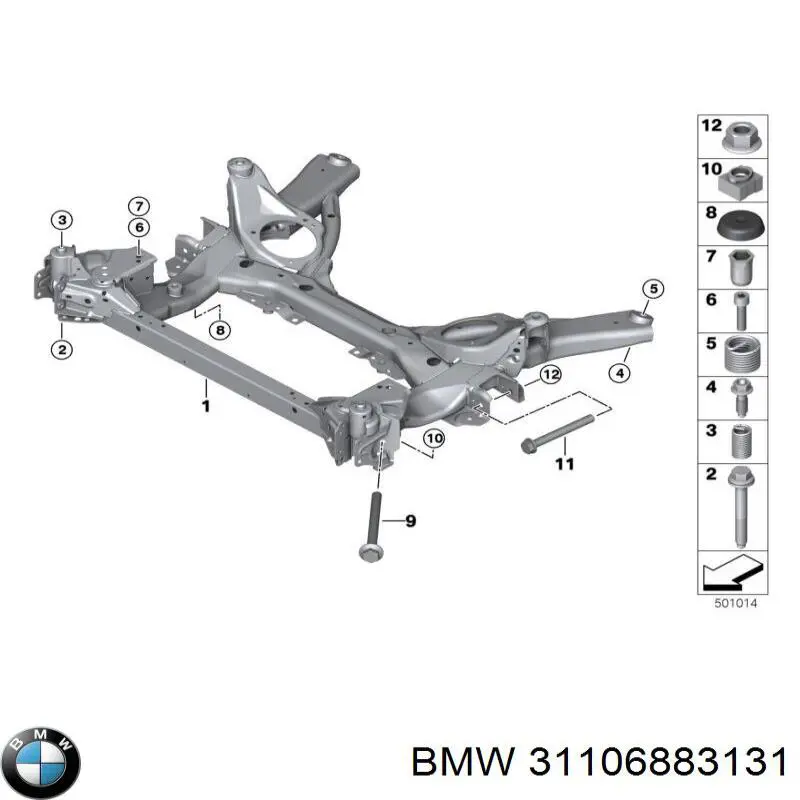 Viga de suspensão dianteira (plataforma veicular) ZRZBM026 NTY