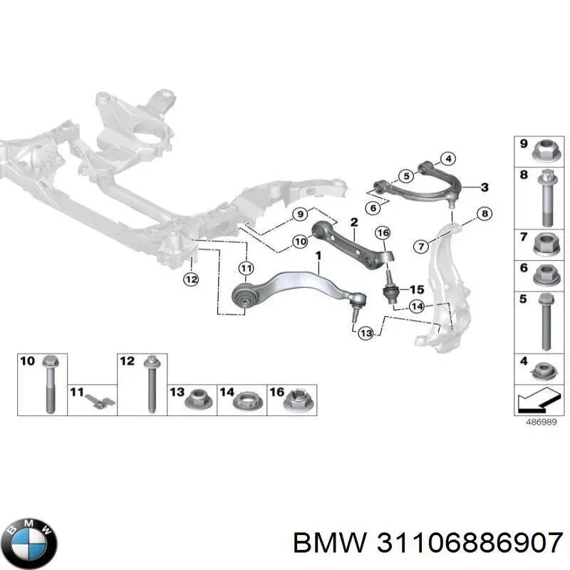 31106886907 BMW Braço oscilante inferior esquerdo de suspensão dianteira