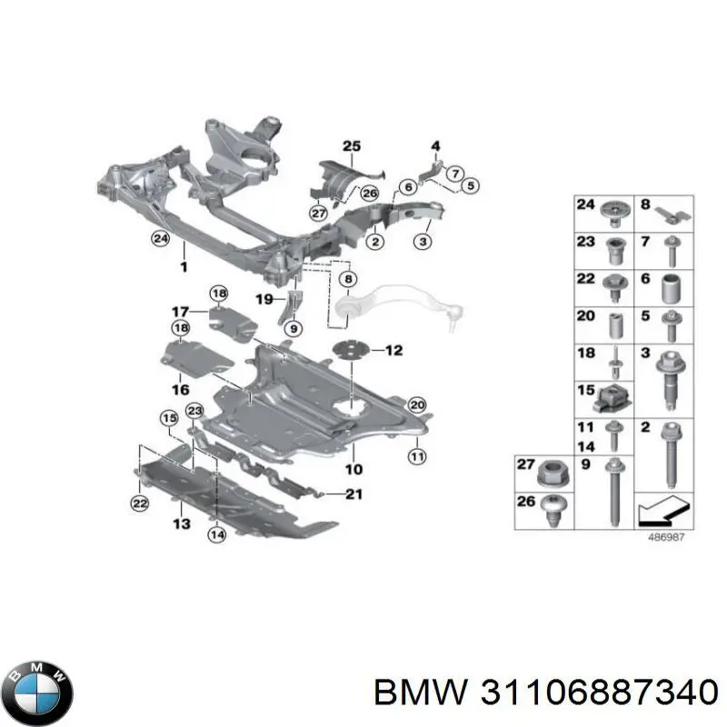 31106887340 BMW Viga de suspensão dianteira (plataforma veicular)