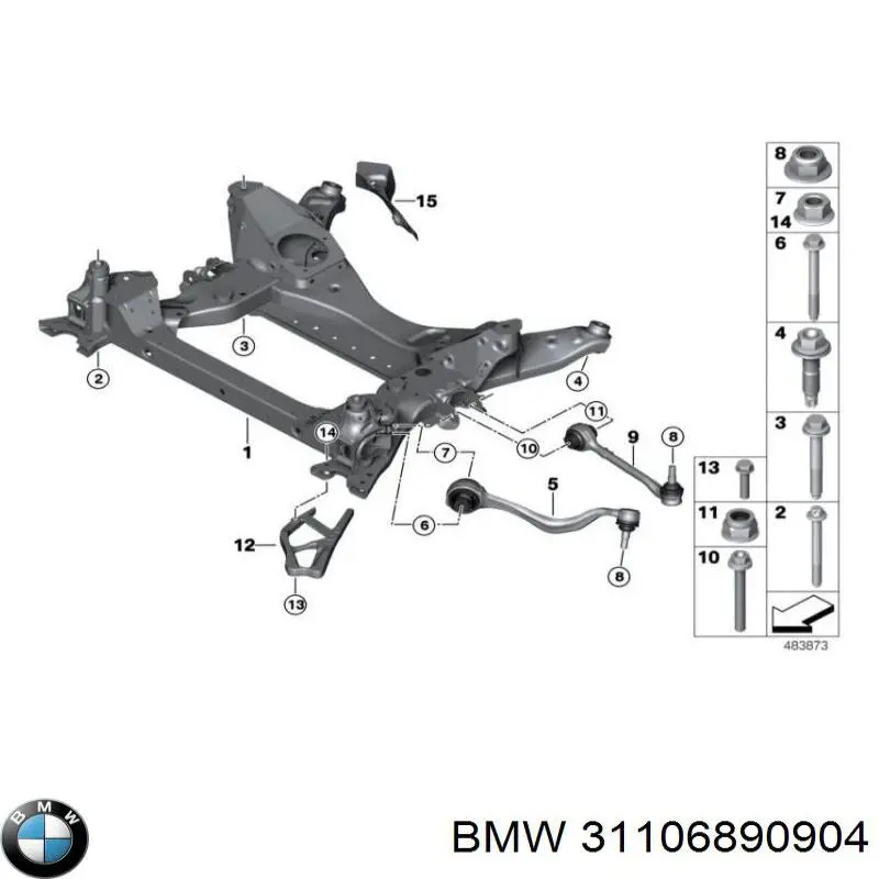 Braço oscilante inferior direito de suspensão dianteira BMW 31106890904 preço, a partir de 116,60 USD