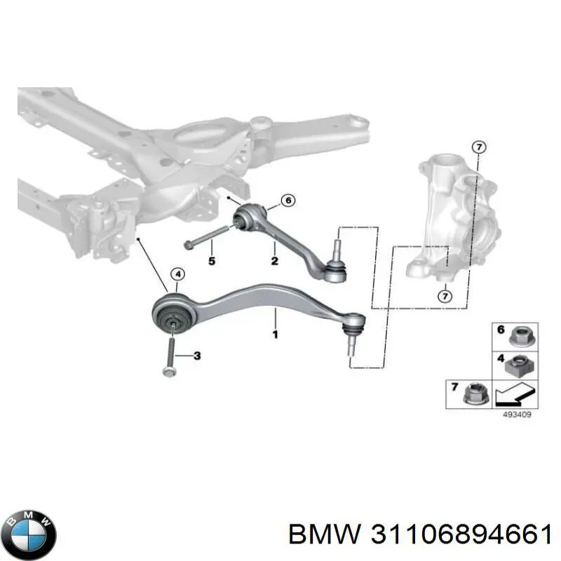 Braço oscilante inferior esquerdo de suspensão dianteira BMW 31106894661 preço, a partir de 141,01 USD