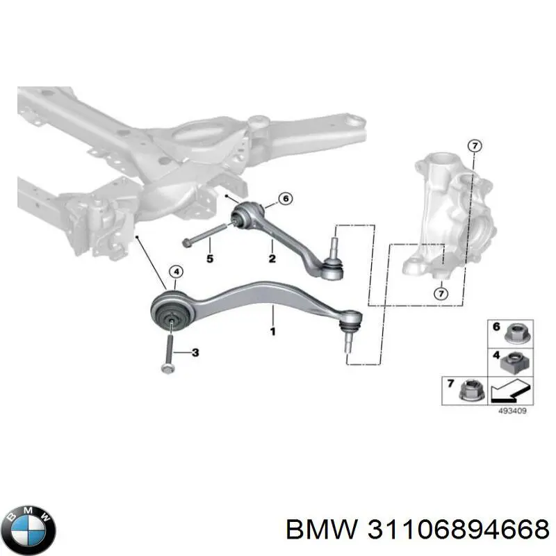 Bloco silencioso dianteiro do braço oscilante inferior BMW 31106894668 preço, a partir de 44,14 USD