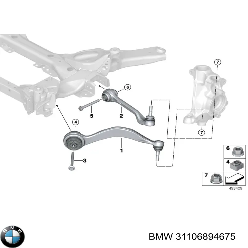 Braço oscilante inferior esquerdo de suspensão dianteira BMW 31106894675 preço, a partir de 112,37 USD