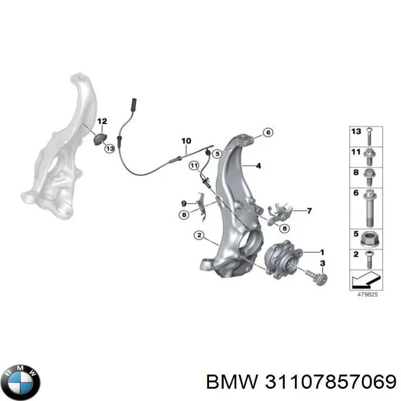 31107857069 BMW Cubo dianteiro