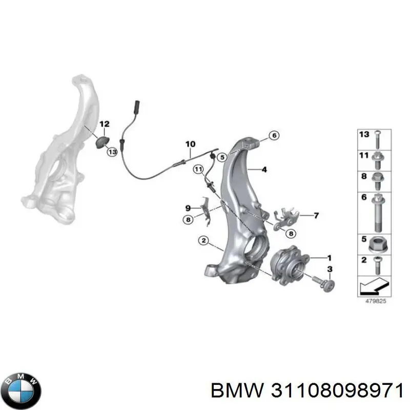 31108098971 BMW Cubo dianteiro