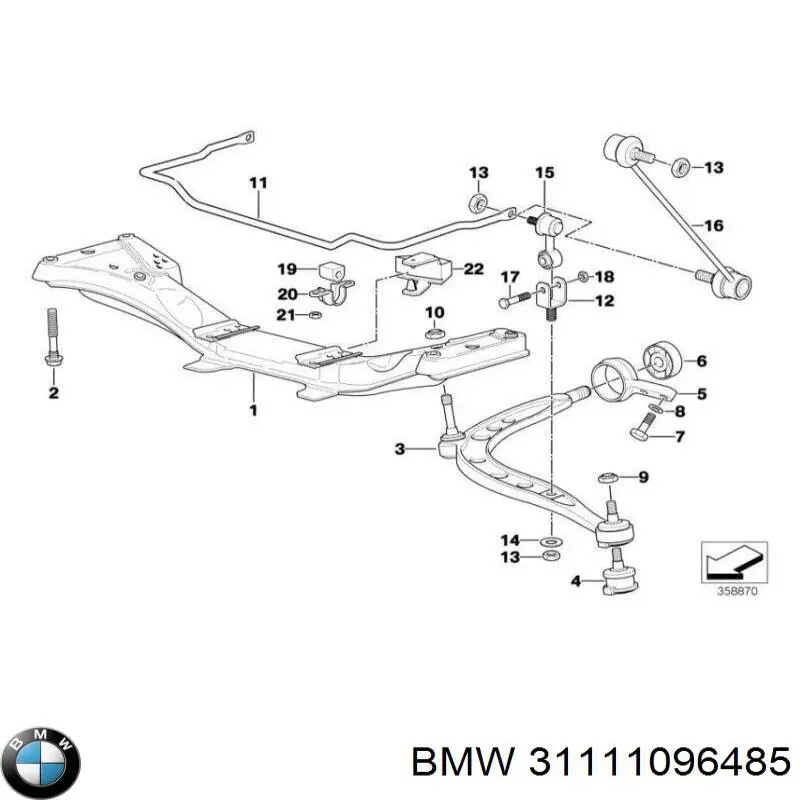 Viga de suspensão dianteira (plataforma veicular) BMW 31111096485 preço, a partir de 277,52 USD