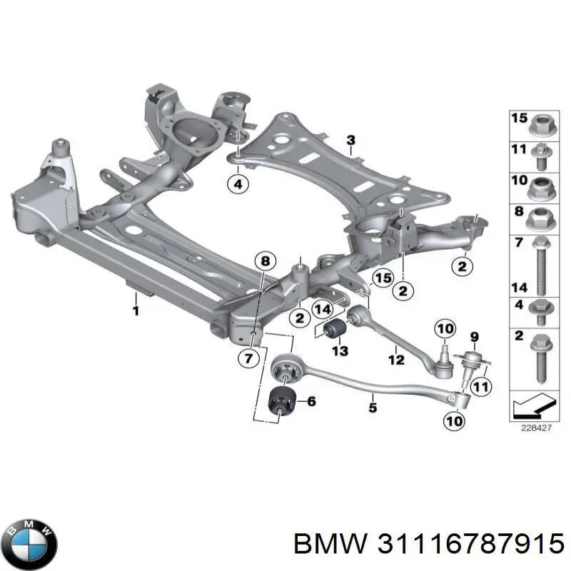 31116787915 BMW Viga de suspensão dianteira (plataforma veicular)