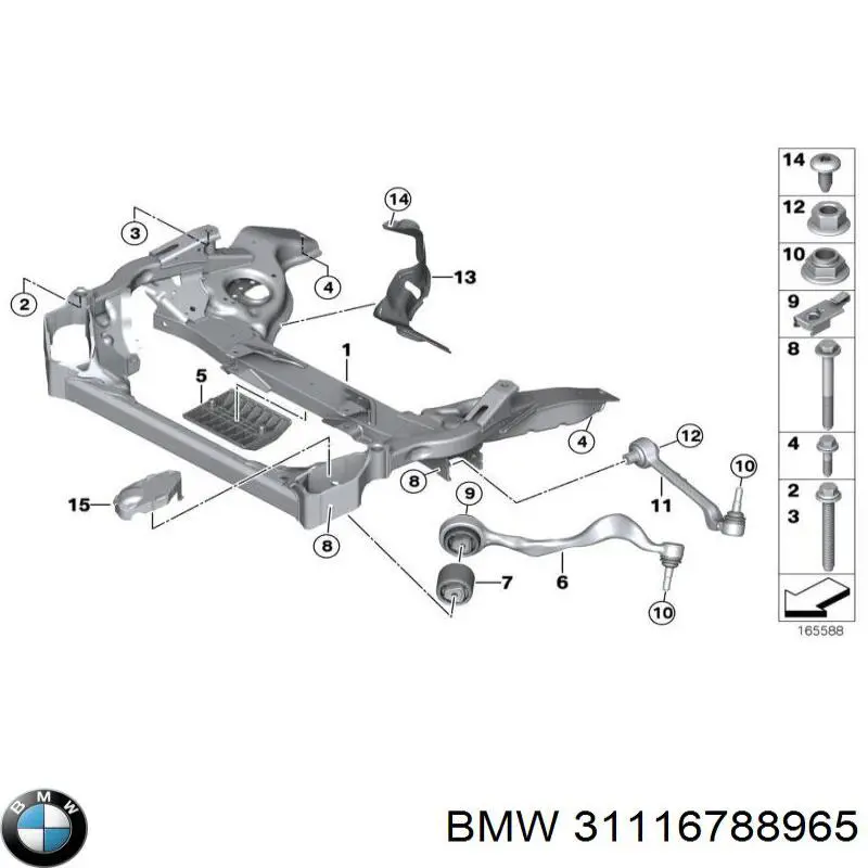 Viga de suspensão dianteira (plataforma veicular) BMW 31116788965 preço, a partir de 682,73 USD