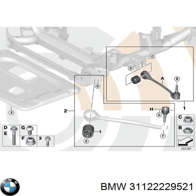 Braço oscilante inferior esquerdo de suspensão dianteira BMW 31122229521 preço, a partir de 62,46 USD