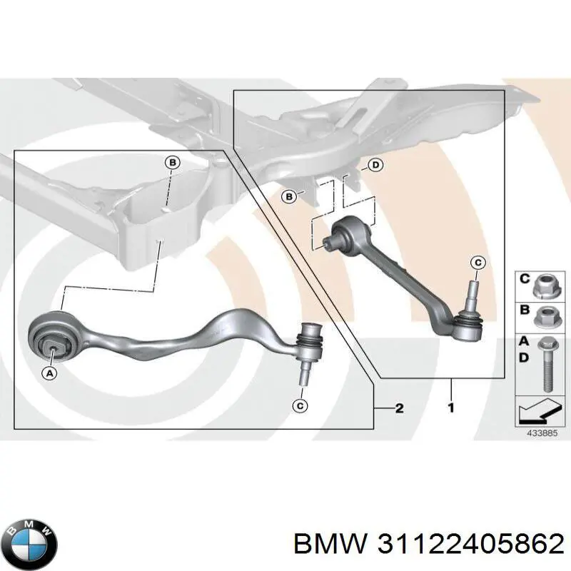Braço oscilante inferior direito de suspensão dianteira BMW 31122405862 preço, a partir de 61,29 USD