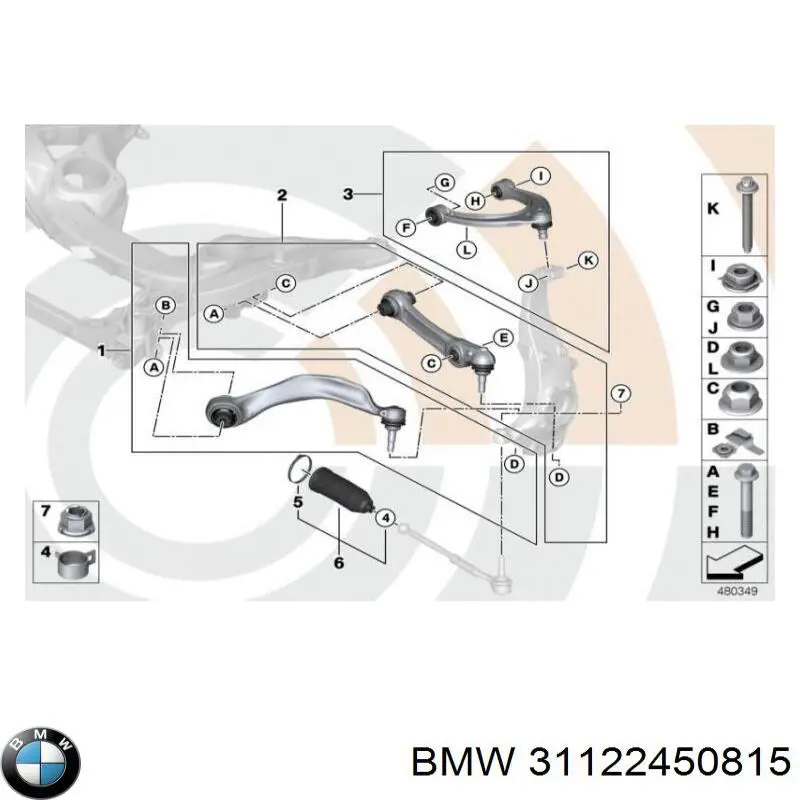 31122450815 BMW Braço oscilante inferior esquerdo de suspensão dianteira