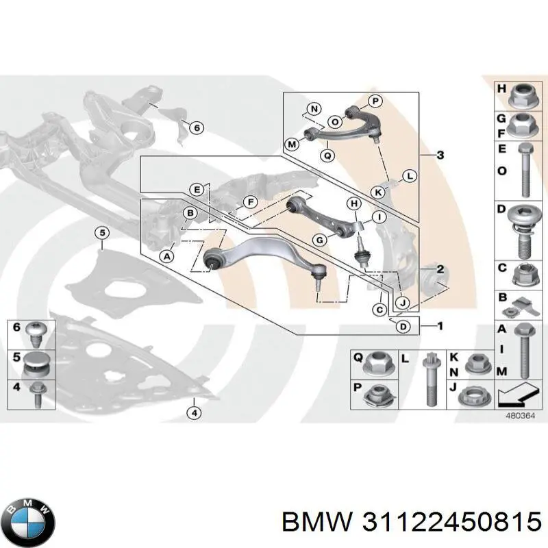 Braço oscilante inferior esquerdo de suspensão dianteira BMW 31122450815 preço, a partir de 117,48 USD