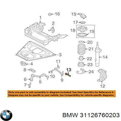 31126760203 BMW Parafuso de cubo