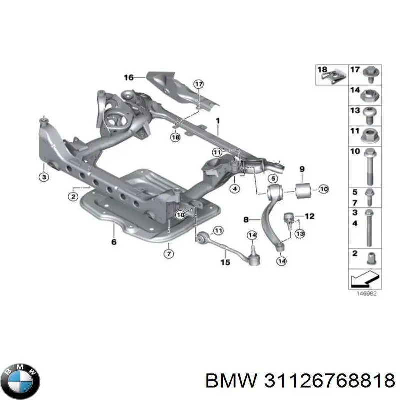 Compre 31126768818 BMW Bloco silencioso dianteiro do braço oscilante inferior