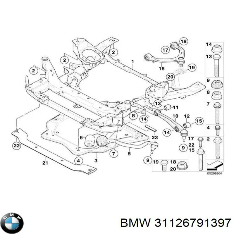 Bloco silencioso dianteiro do braço oscilante inferior BMW 31126791397 preço, a partir de 97,04 USD