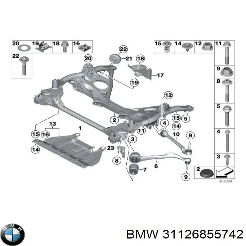 Compre 31126855742 BMW Braço oscilante inferior direito de suspensão dianteira