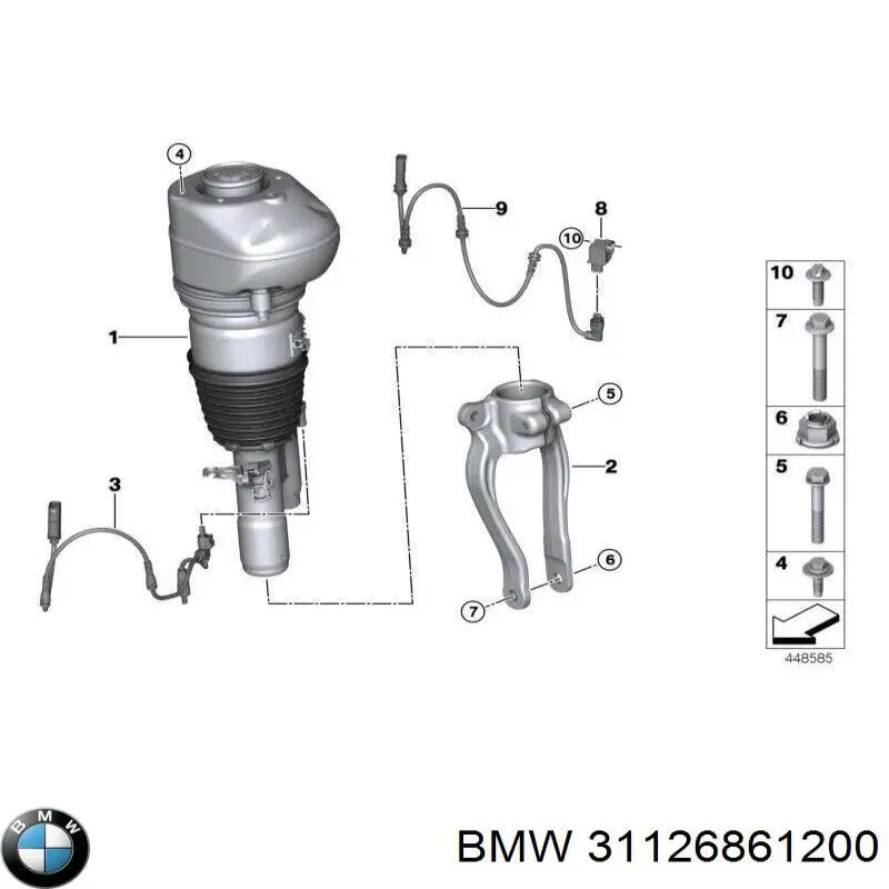 31126861200 BMW Forquilha inferior direita de amortecedor dianteiro