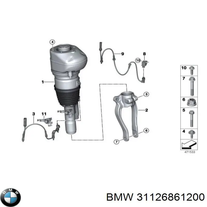 Forquilha inferior direita de amortecedor dianteiro BMW 31126861200 preço, a partir de 196,52 USD
