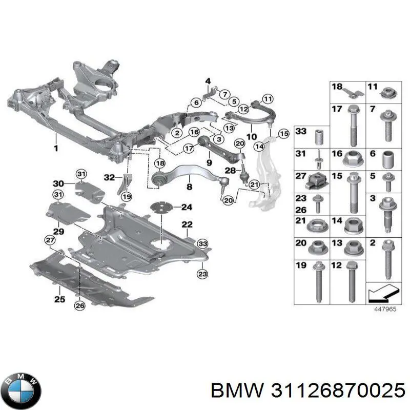 31126870025 BMW Braço oscilante superior esquerdo/direito de suspensão dianteira