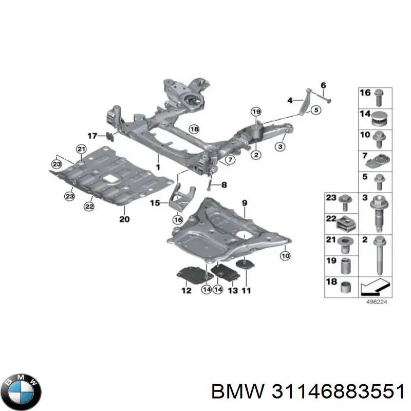 31146883551 BMW Proteção de motor, de panela (da seção de motor)