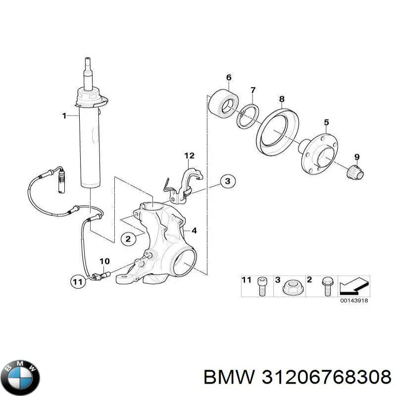 31206768308 BMW Cubo dianteiro