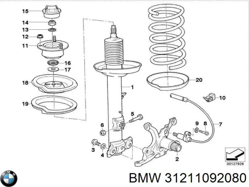 Pino moente (extremidade do eixo) dianteiro direito BMW 31211092080 preço, a partir de 115,77 USD