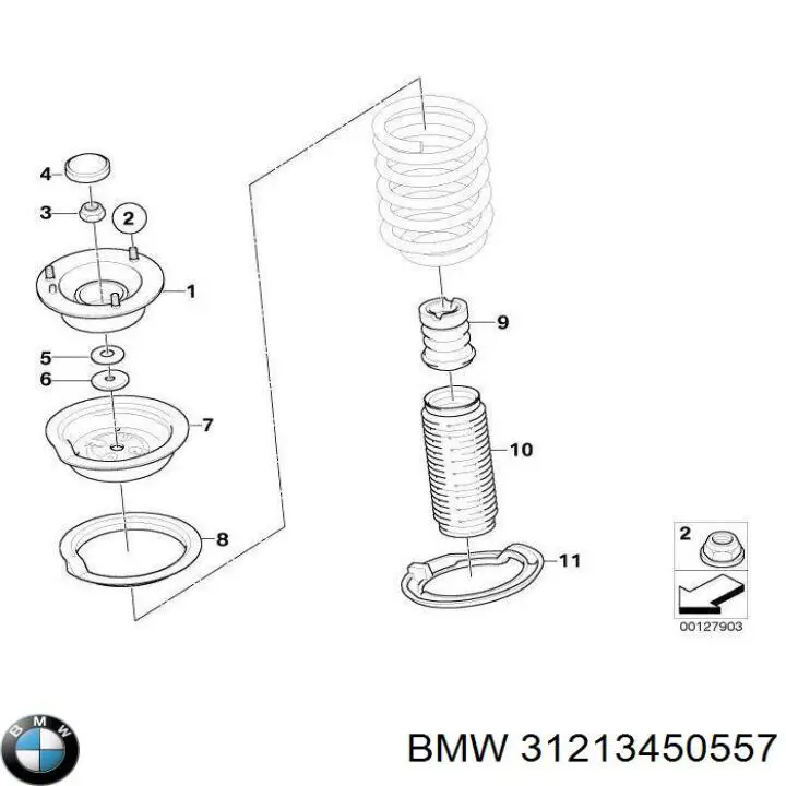 31213450557 BMW Pino moente (extremidade do eixo) dianteiro esquerdo