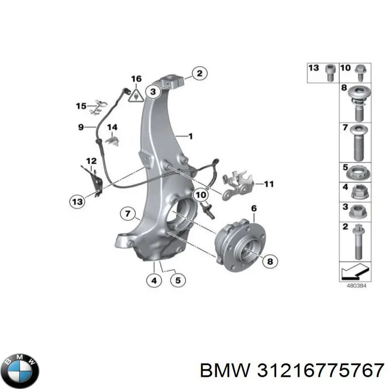 Pino moente (extremidade do eixo) dianteiro esquerdo BMW 31216775767 preço, a partir de 166,85 USD