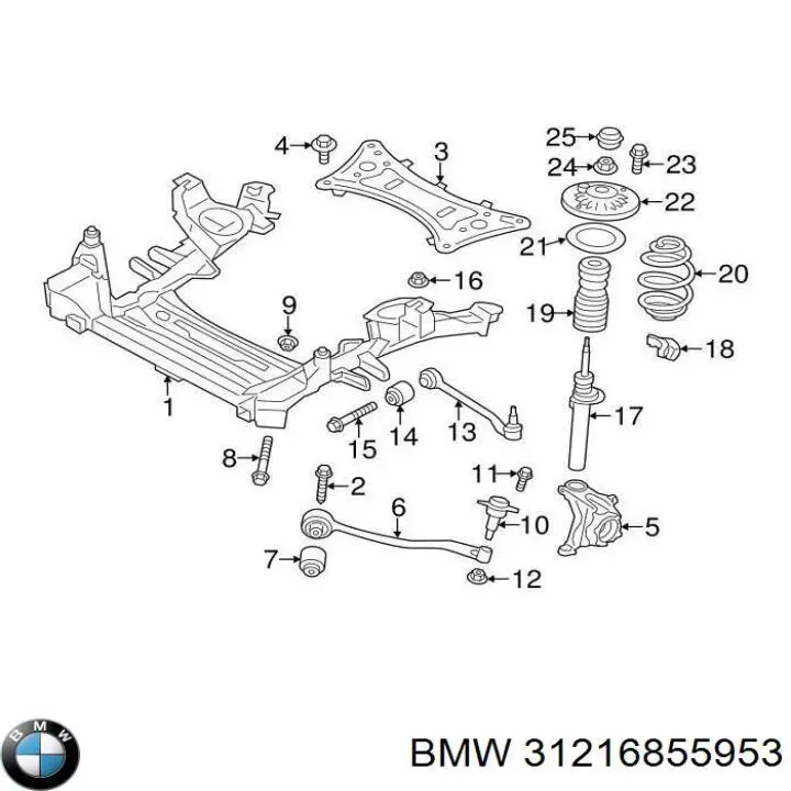 Pino moente (extremidade do eixo) dianteiro esquerdo BMW 31216855953 preço, a partir de 156,85 USD