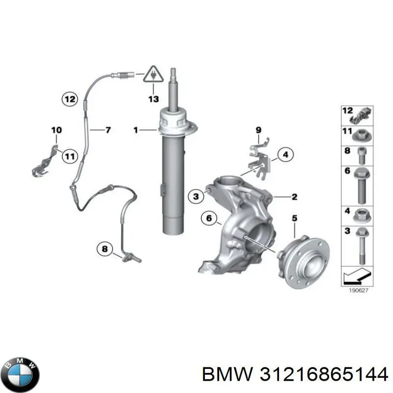 Compre 31216784866 BMW Pino moente (extremidade do eixo) dianteiro direito