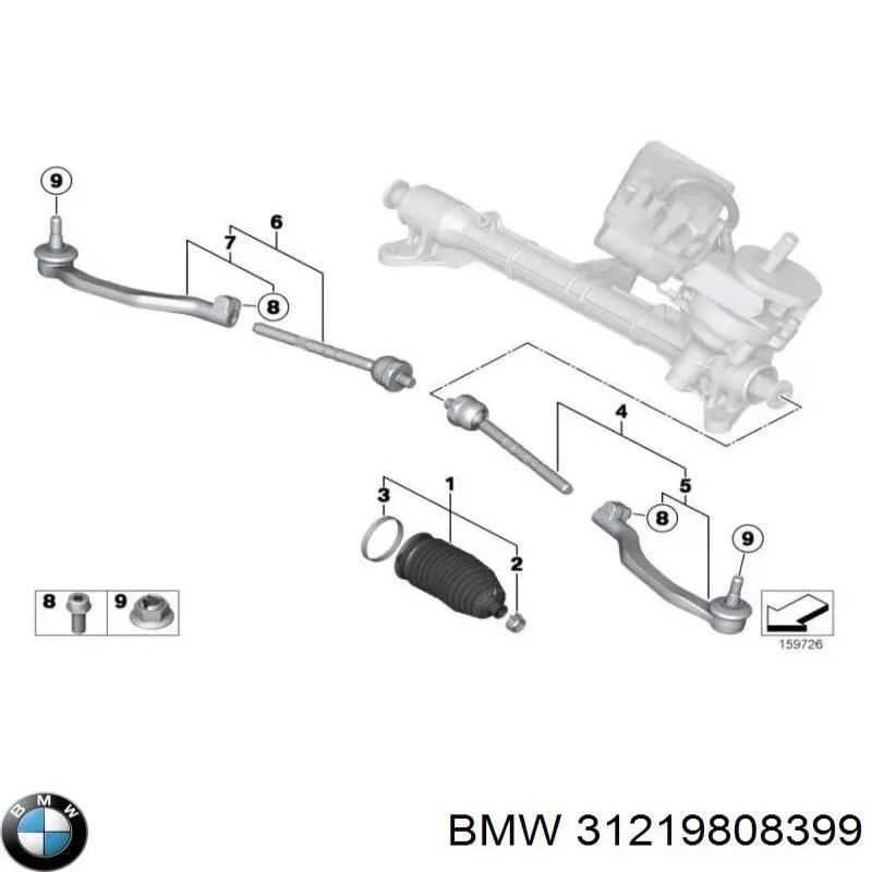 Pino moente (extremidade do eixo) dianteiro esquerdo BMW 31219808399 preço, a partir de 165,77 USD