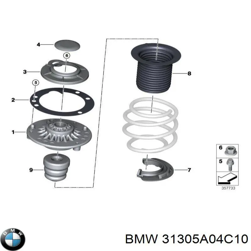 31305A04C10 BMW Suporte de amortecedor dianteiro