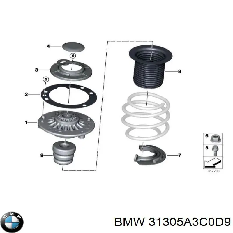Suporte de amortecedor dianteiro BMW 31305A3C0D9 preço, a partir de 118,48 USD