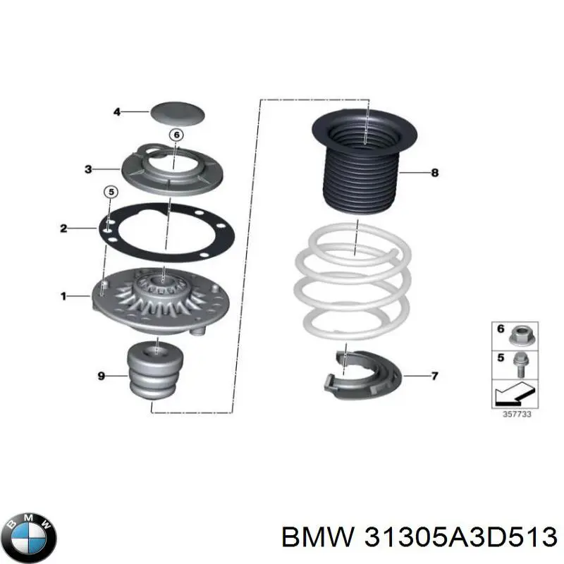 Suporte de amortecedor dianteiro BMW 31305A3D513 preço, a partir de 135,58 USD