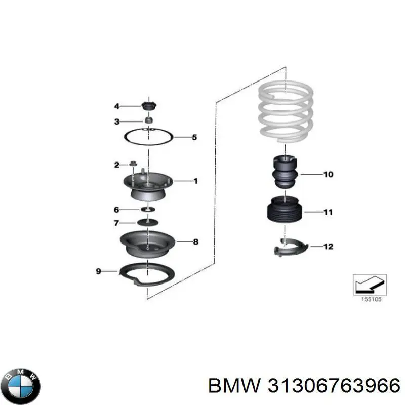 31306763966 BMW Arruela do injetor superior