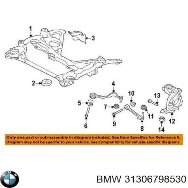 31306798530 BMW Parafuso de fixação de braço oscilante dianteiro