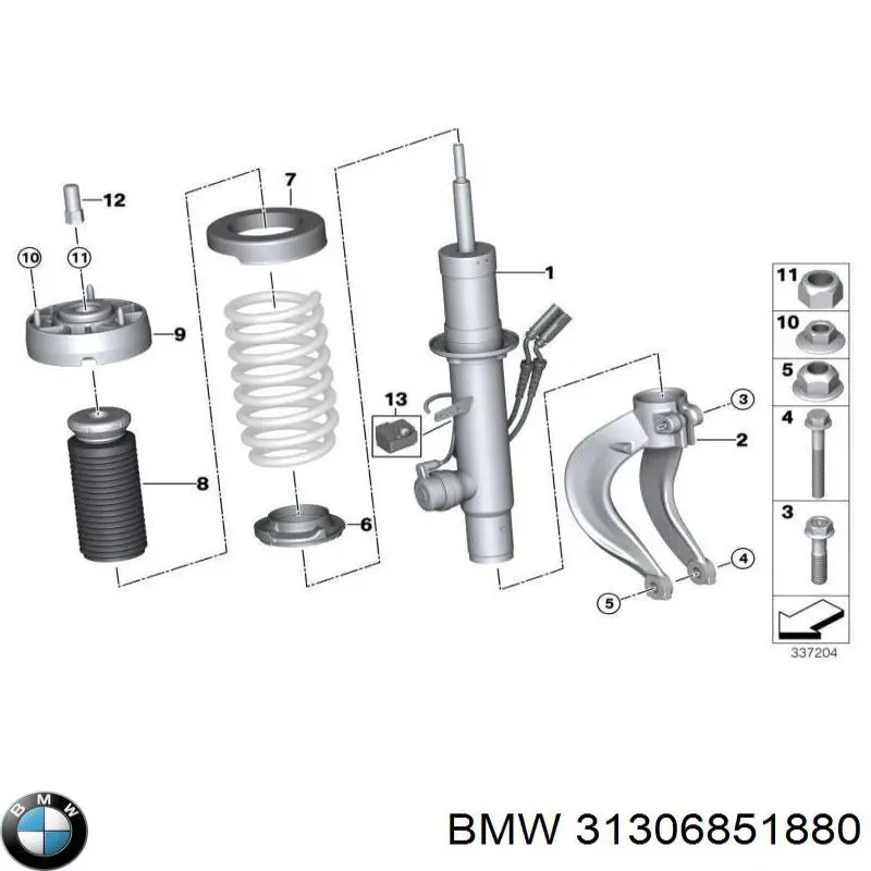 31306851880 BMW Suporte de amortecedor dianteiro