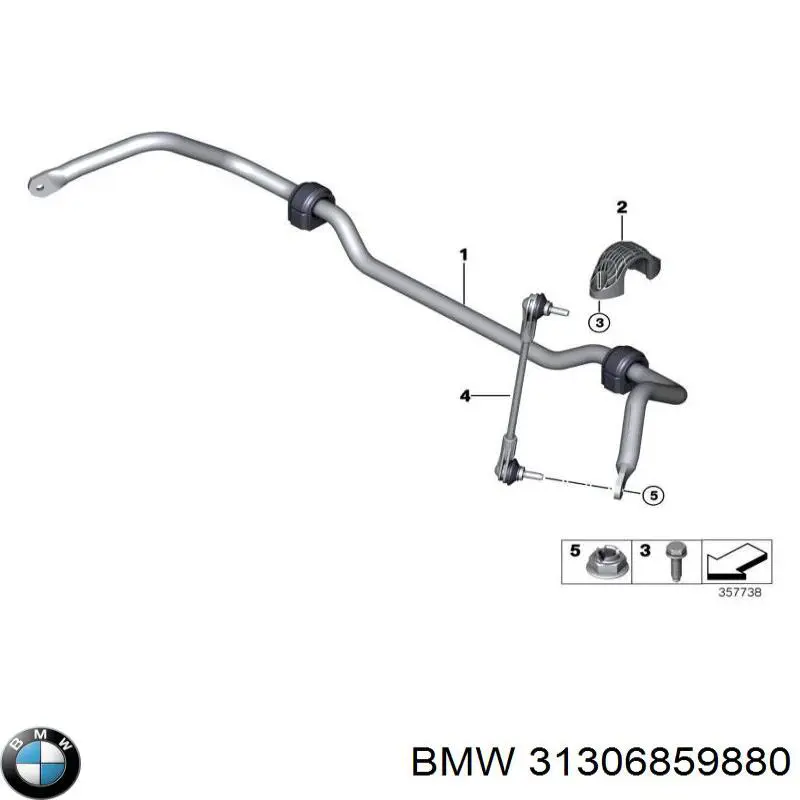 31306859880 BMW Estabilizador dianteiro