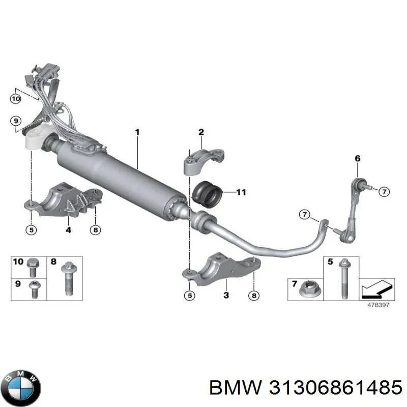 Montante de estabilizador dianteiro BMW 31306861485 preço, a partir de 32,43 USD