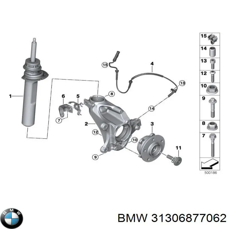 Amortecedor dianteiro direito BMW 31306877062 preço, a partir de 125,64 USD