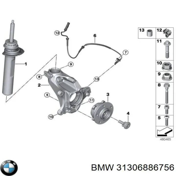 Amortecedor dianteiro direito BMW 31306886756 preço, a partir de 105,47 USD
