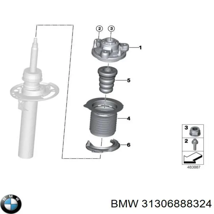 4369001 Lemforder Suporte de amortecedor dianteiro