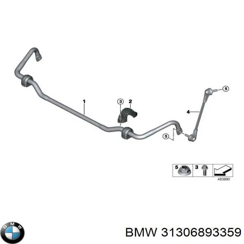 31306893359 BMW Montante esquerdo de estabilizador dianteiro